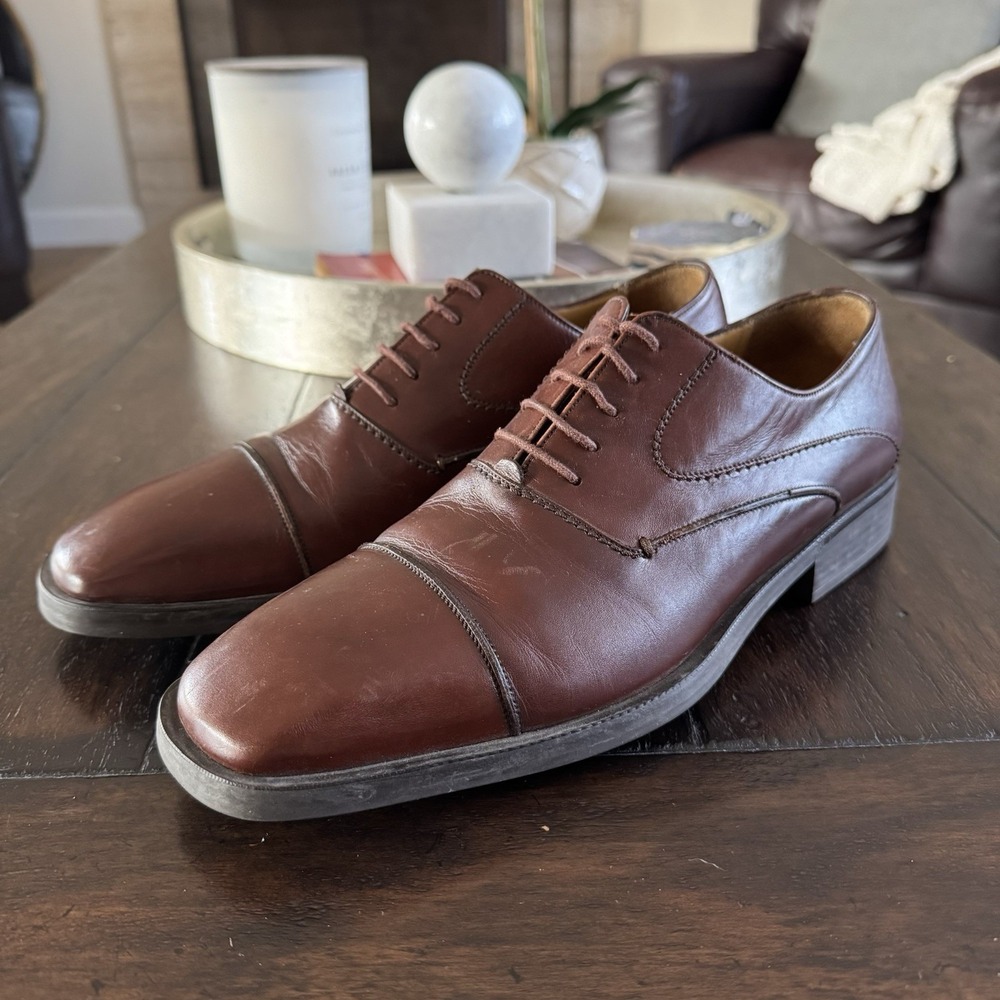 Mezlan Tavira Dress Shoes Men's 8 Brown Leather Cap Toe Oxford Made in Spain